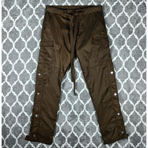 MNML Cargo Pants Mens 32 Brown Snap Zipper 2 Nylon Rave
